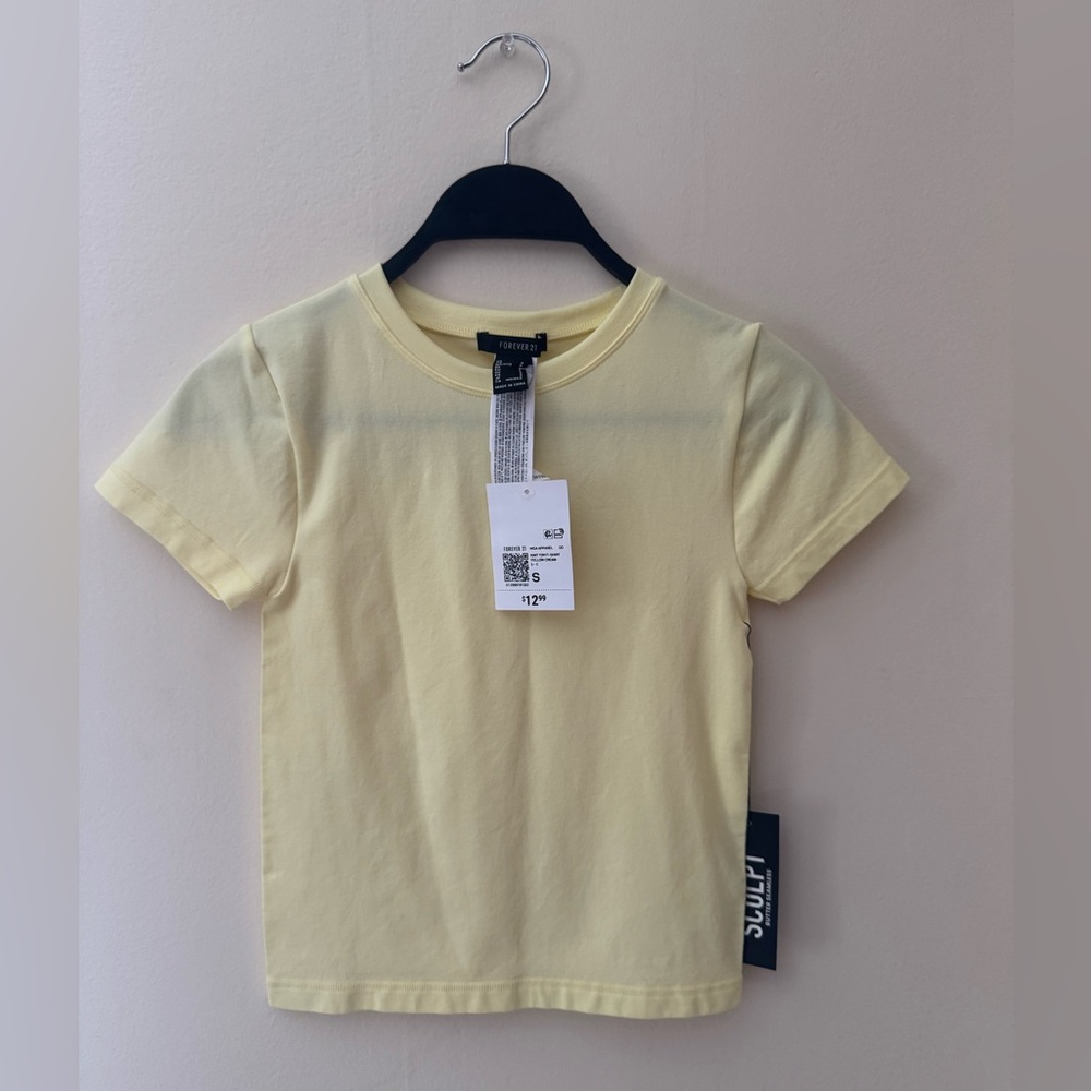 Forever 21 Soft Yellow Crop Top